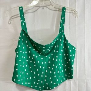 American Eagle Womens Polka Dot Adjustable Straps Cropped Tank Top Medium